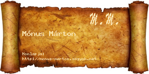 Mónus Márton névjegykártya