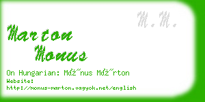 marton monus business card